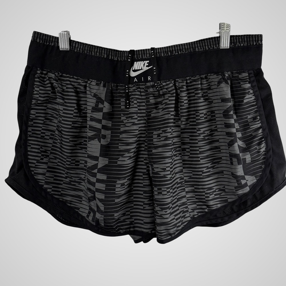 Nike Air Dri-Fit Running Shorts XL Black Grey Logo Print CZ9400-068